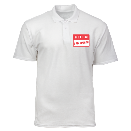 Cotton Polo Shirt: Hello I Fix Smiles Pocket
