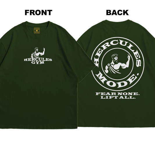 Premium Oversized Cotton Shirt: Hercules Gym (Front and Back)