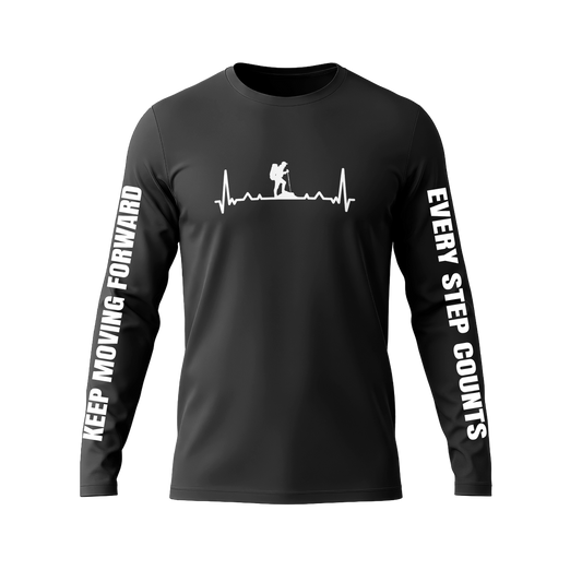 Long Sleeve Drifit Shirt: Hiking Heartbeat