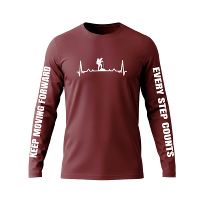 Long Sleeve Drifit Shirt: Hiking Heartbeat