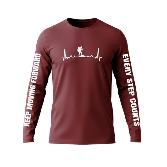 Long Sleeve Drifit Shirt: Hiking Heartbeat