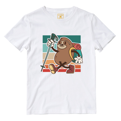 Cotton Shirt: Hiking Sloth