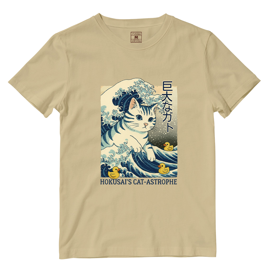 Cotton Shirt: Hokusai Cat