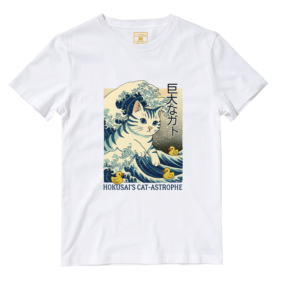 Cotton Shirt: Hokusai Cat