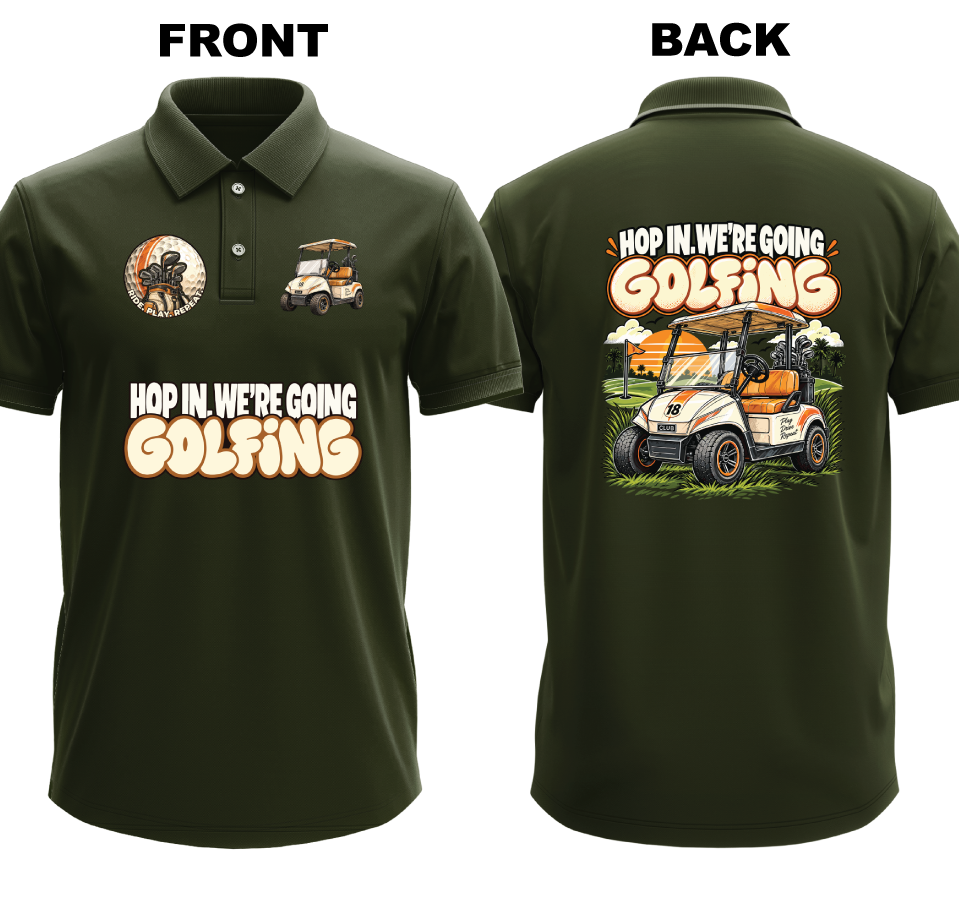Drifit Polo Shirt: Hop In (Front & Back)