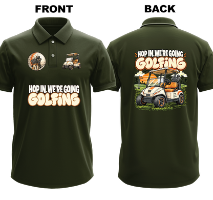 Drifit Polo Shirt: Hop In (Front & Back)