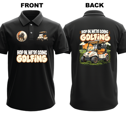 Drifit Polo Shirt: Hop In (Front & Back)