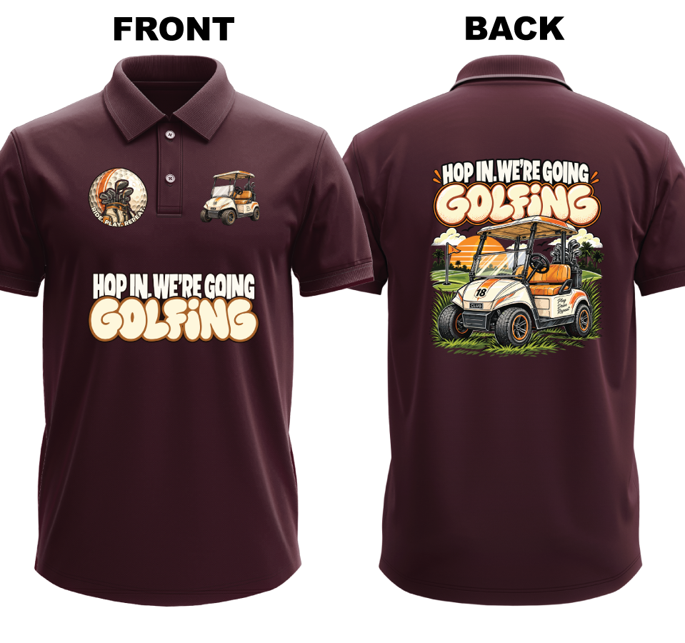 Drifit Polo Shirt: Hop In (Front & Back)
