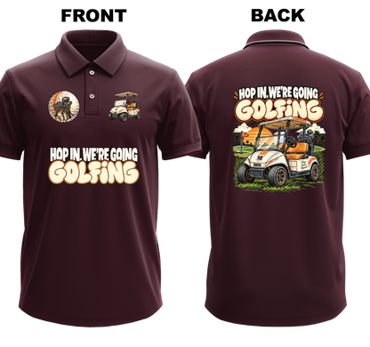 Drifit Polo Shirt: Hop In (Front & Back)