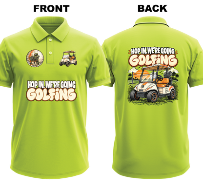 Drifit Polo Shirt: Hop In (Front & Back)