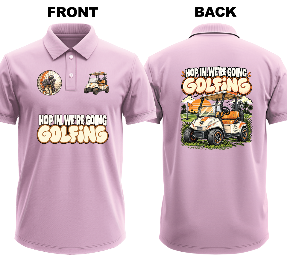 Drifit Polo Shirt: Hop In (Front & Back)