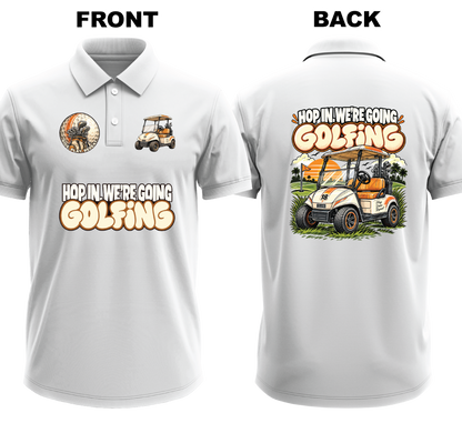 Drifit Polo Shirt: Hop In (Front & Back)