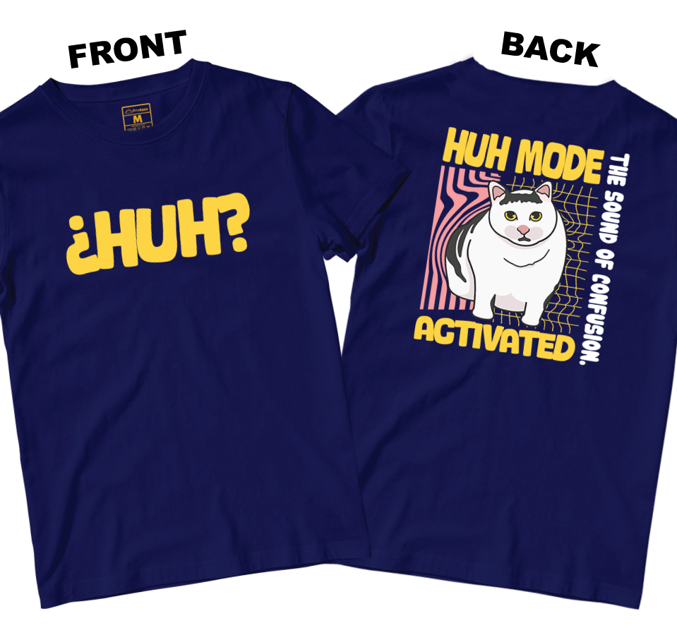 Cotton Shirt: Huh Cat (Front and Back)