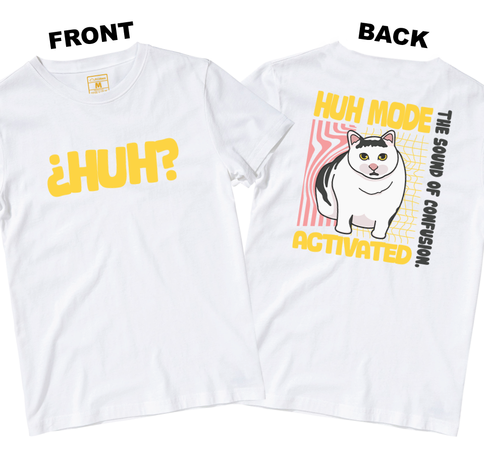 Cotton Shirt: Huh Cat (Front and Back)