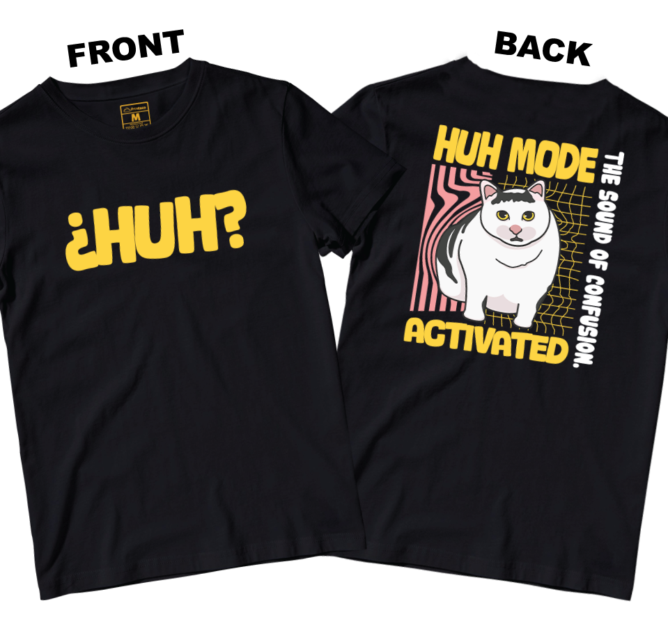 Cotton Shirt: Huh Cat (Front and Back)