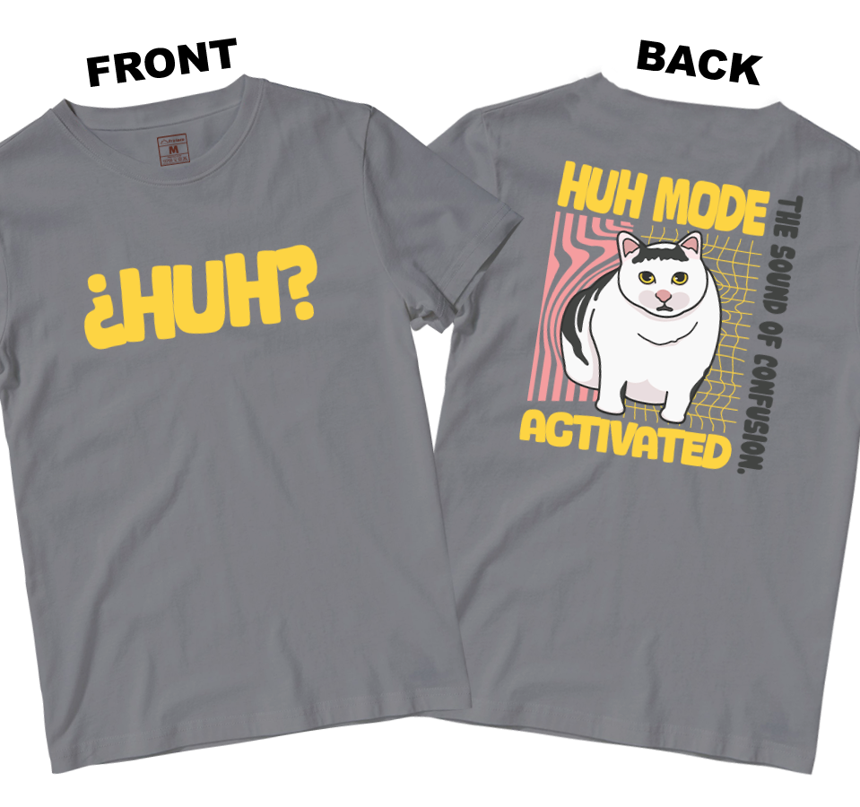 Cotton Shirt: Huh Cat (Front and Back)