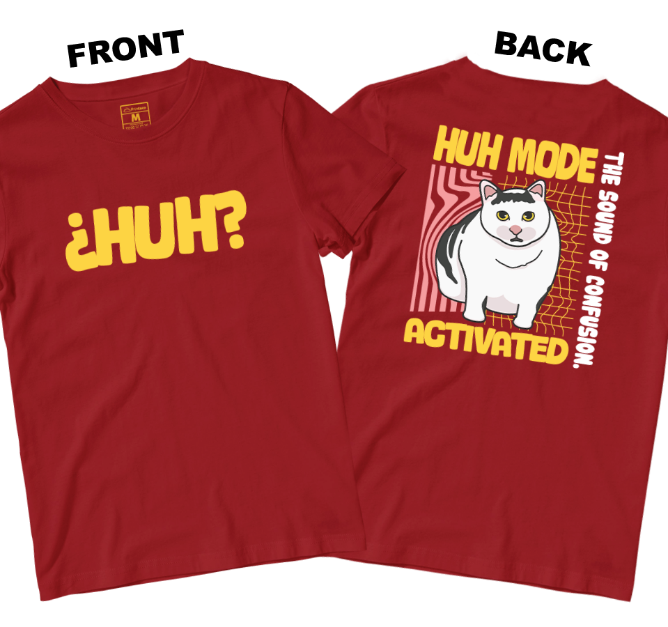 Cotton Shirt: Huh Cat (Front and Back)