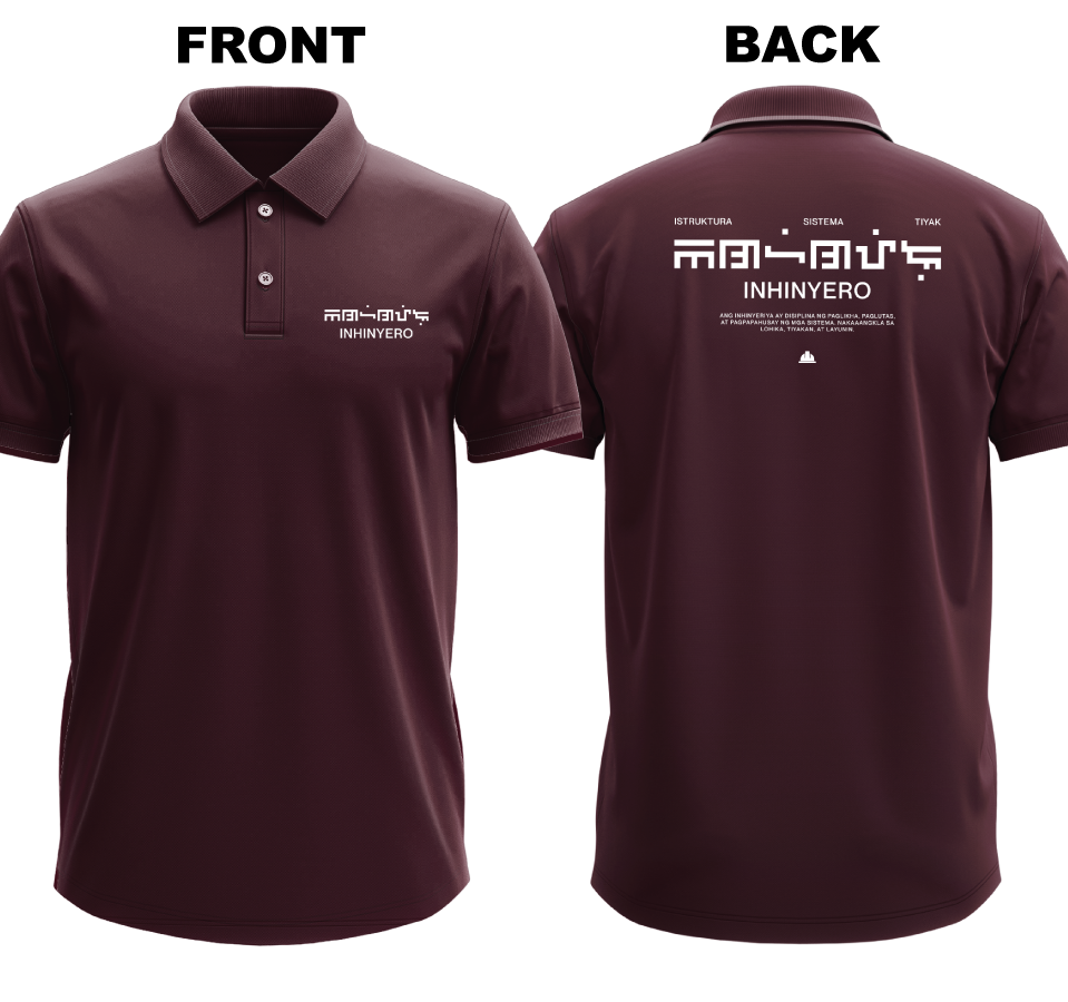 Drifit Polo Shirt: Inhinyero Geometric (Front & Back)