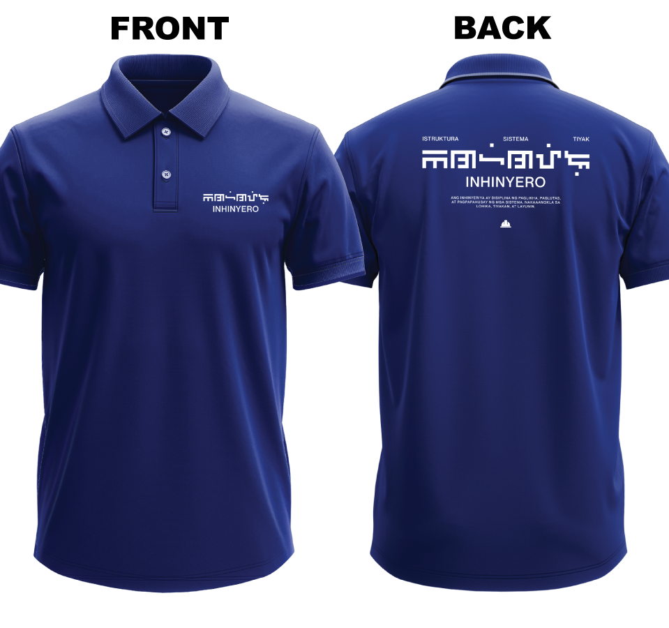 Drifit Polo Shirt: Inhinyero Geometric (Front & Back)