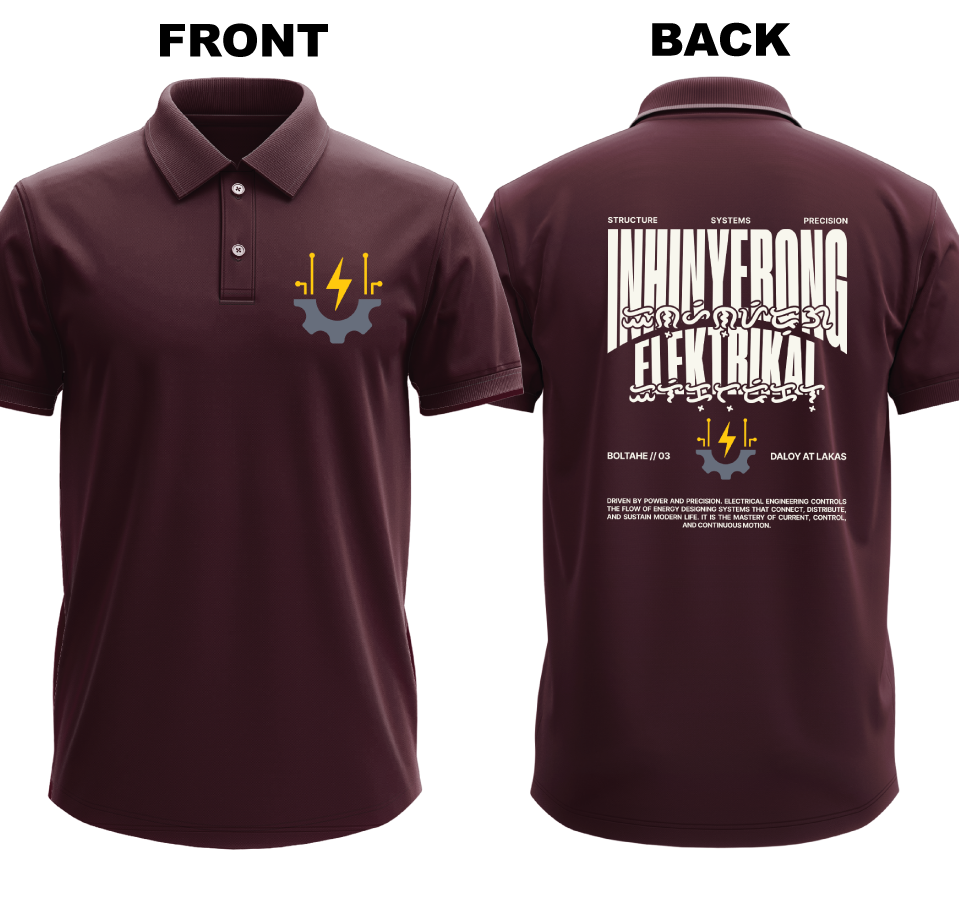 Drifit Polo Shirt: Inhinyerong Elektrikal (Front & Back)
