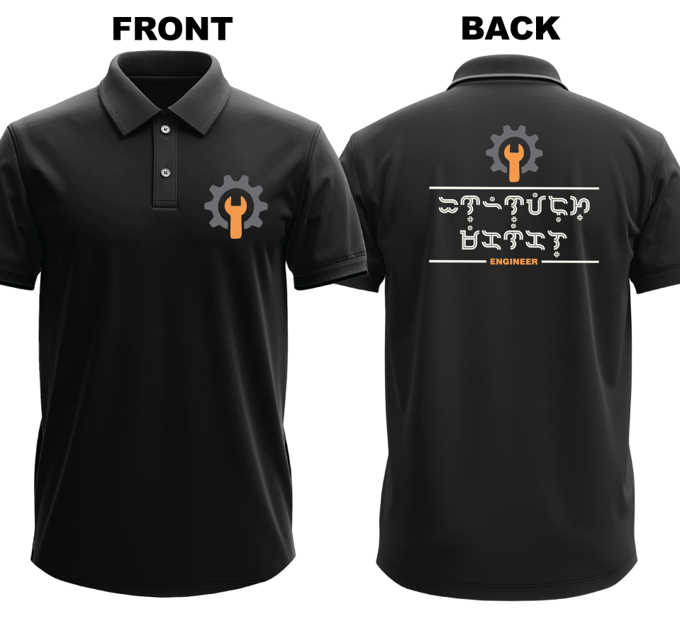 Drifit Polo Shirt: Inhinyetong Mekanikal 2 (Front & Back)