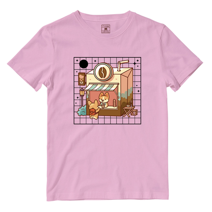 Cotton Shirt: Kawaii Coffee Shop
