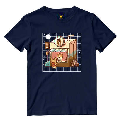 Cotton Shirt: Kawaii Coffee Shop