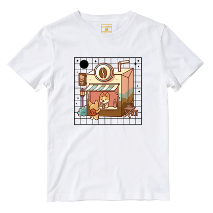 Cotton Shirt: Kawaii Coffee Shop