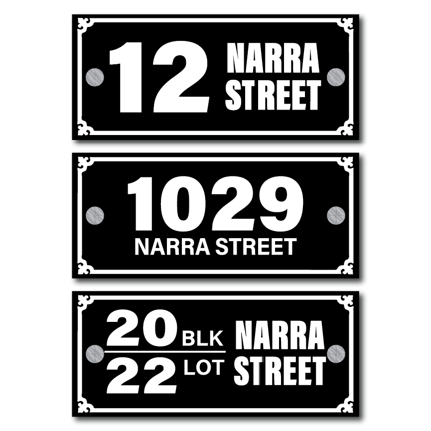House Number Plate: Landscape