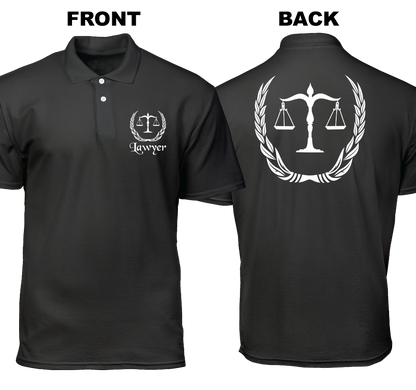 Cotton Polo Shirt: Lawyer Badge (Front and Back)