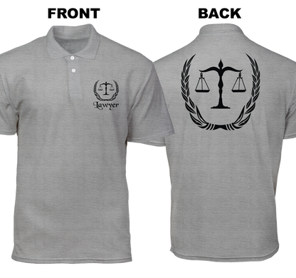 Cotton Polo Shirt: Lawyer Badge (Front and Back)