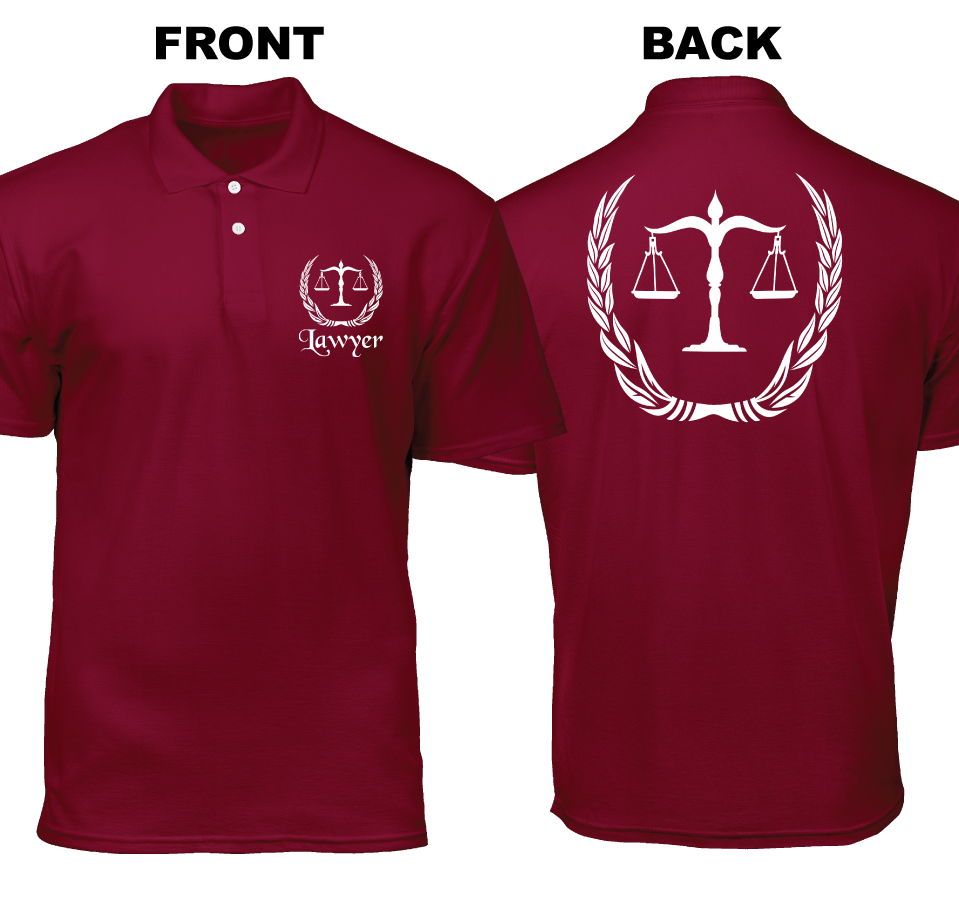 Cotton Polo Shirt: Lawyer Badge (Front and Back)