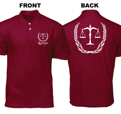 Cotton Polo Shirt: Lawyer Badge (Front and Back)