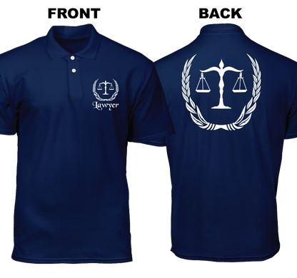 Cotton Polo Shirt: Lawyer Badge (Front and Back)