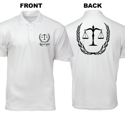 Cotton Polo Shirt: Lawyer Badge (Front and Back)