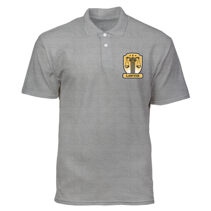 Cotton Polo Shirt: Lawyer Shield Badge Pocket