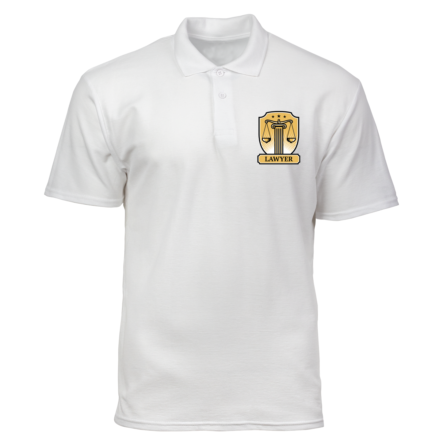 Cotton Polo Shirt: Lawyer Shield Badge Pocket