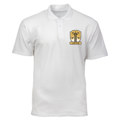 Cotton Polo Shirt: Lawyer Shield Badge Pocket