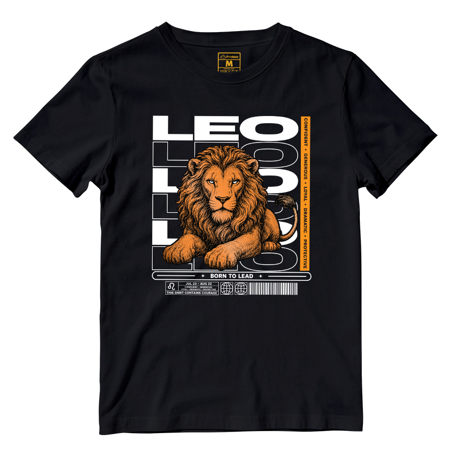 Cotton Shirt: Leo Born To Lead