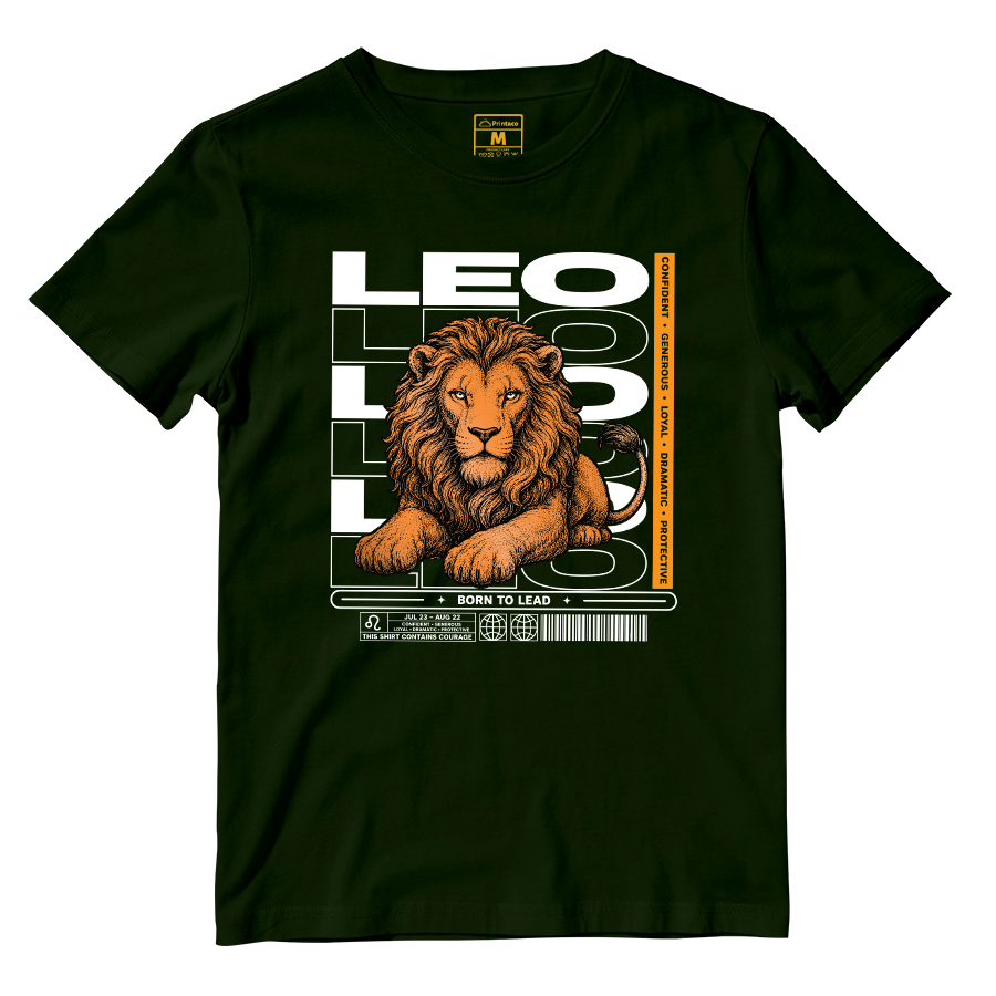 Cotton Shirt: Leo Born To Lead
