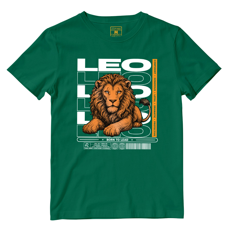Cotton Shirt: Leo Born To Lead