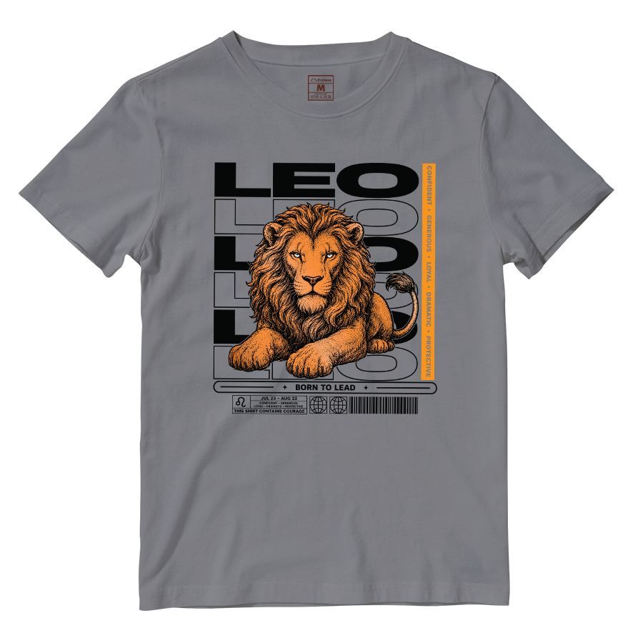 Cotton Shirt: Leo Born To Lead