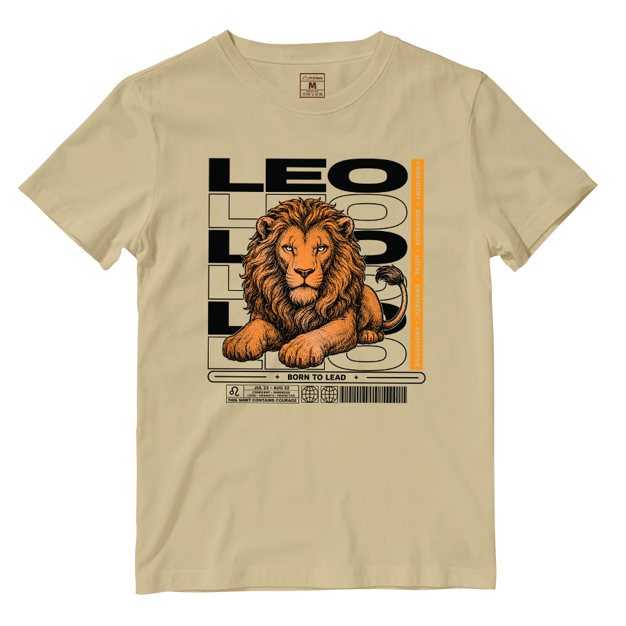 Cotton Shirt: Leo Born To Lead