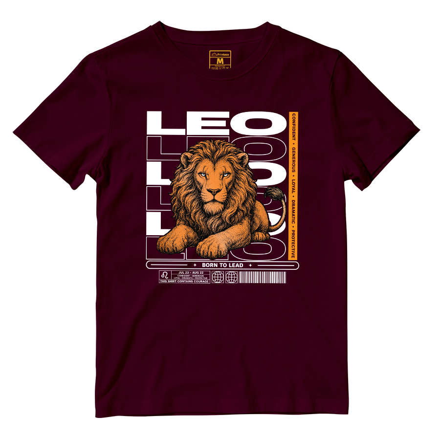 Cotton Shirt: Leo Born To Lead