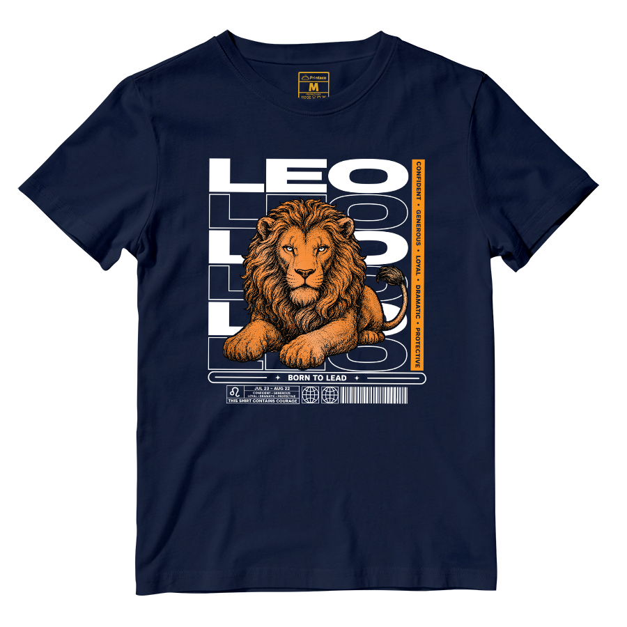 Cotton Shirt: Leo Born To Lead