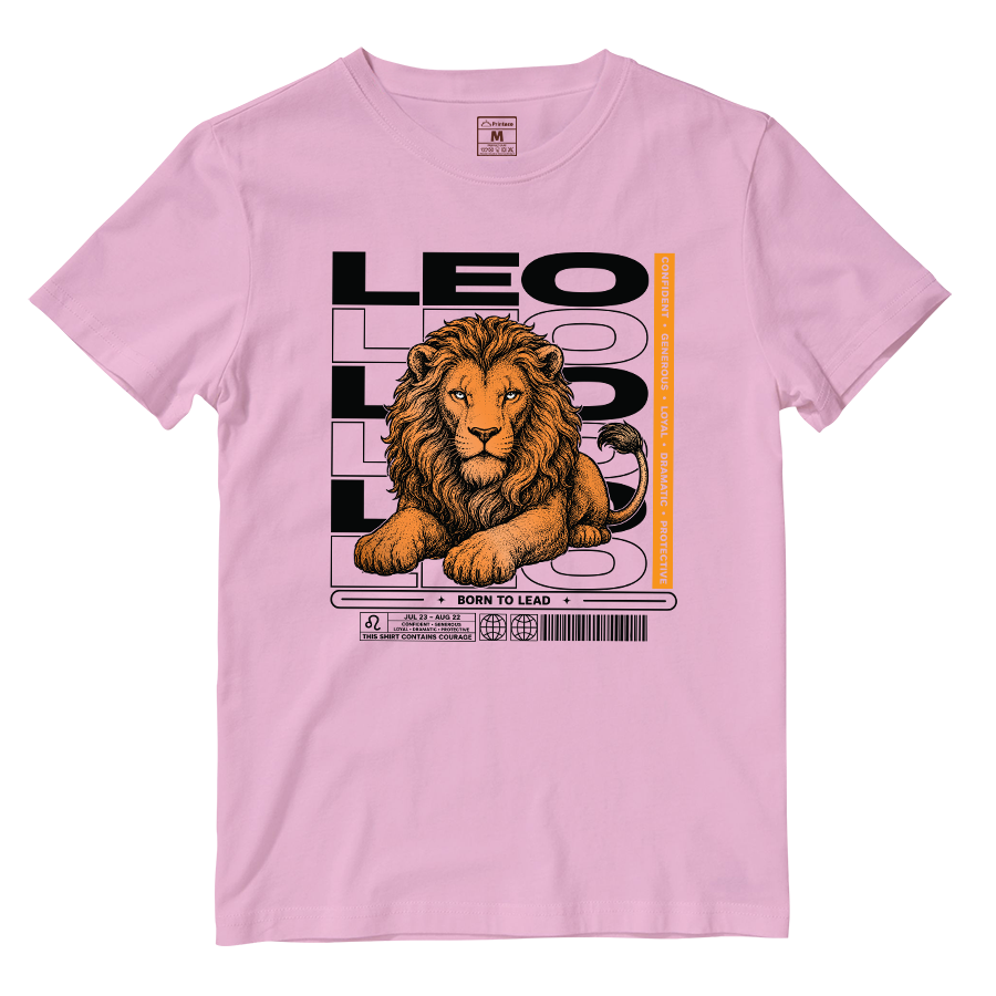 Cotton Shirt: Leo Born To Lead