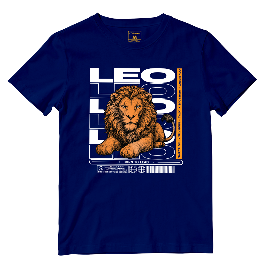 Cotton Shirt: Leo Born To Lead