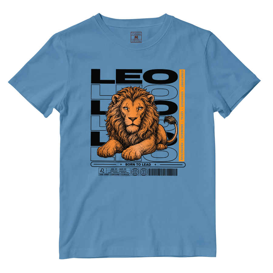 Cotton Shirt: Leo Born To Lead