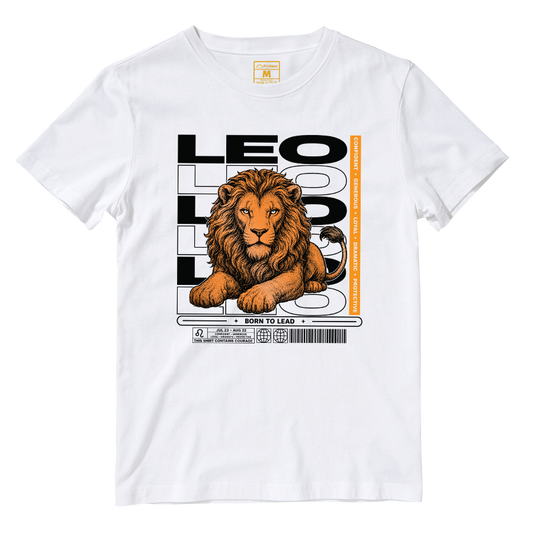 Cotton Shirt: Leo Born To Lead