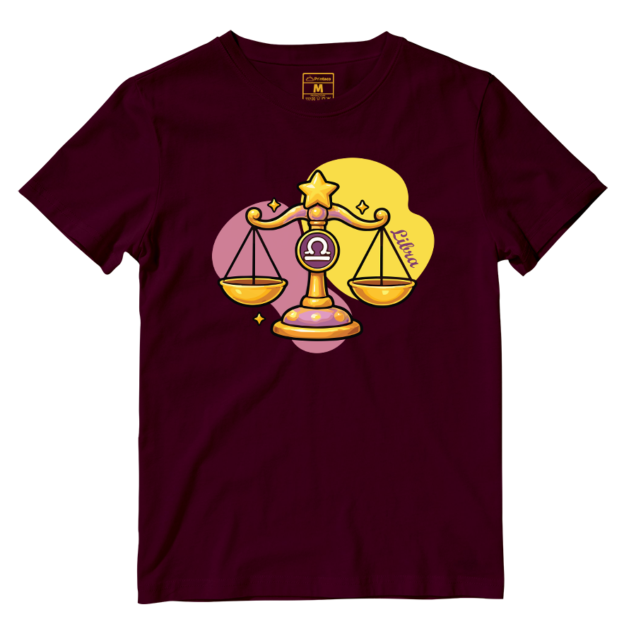 Cotton Shirt: Libra Cartoon